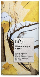 Bílá mango-kokos-jogurtová čokoláda BIO 80 g - VIVANI